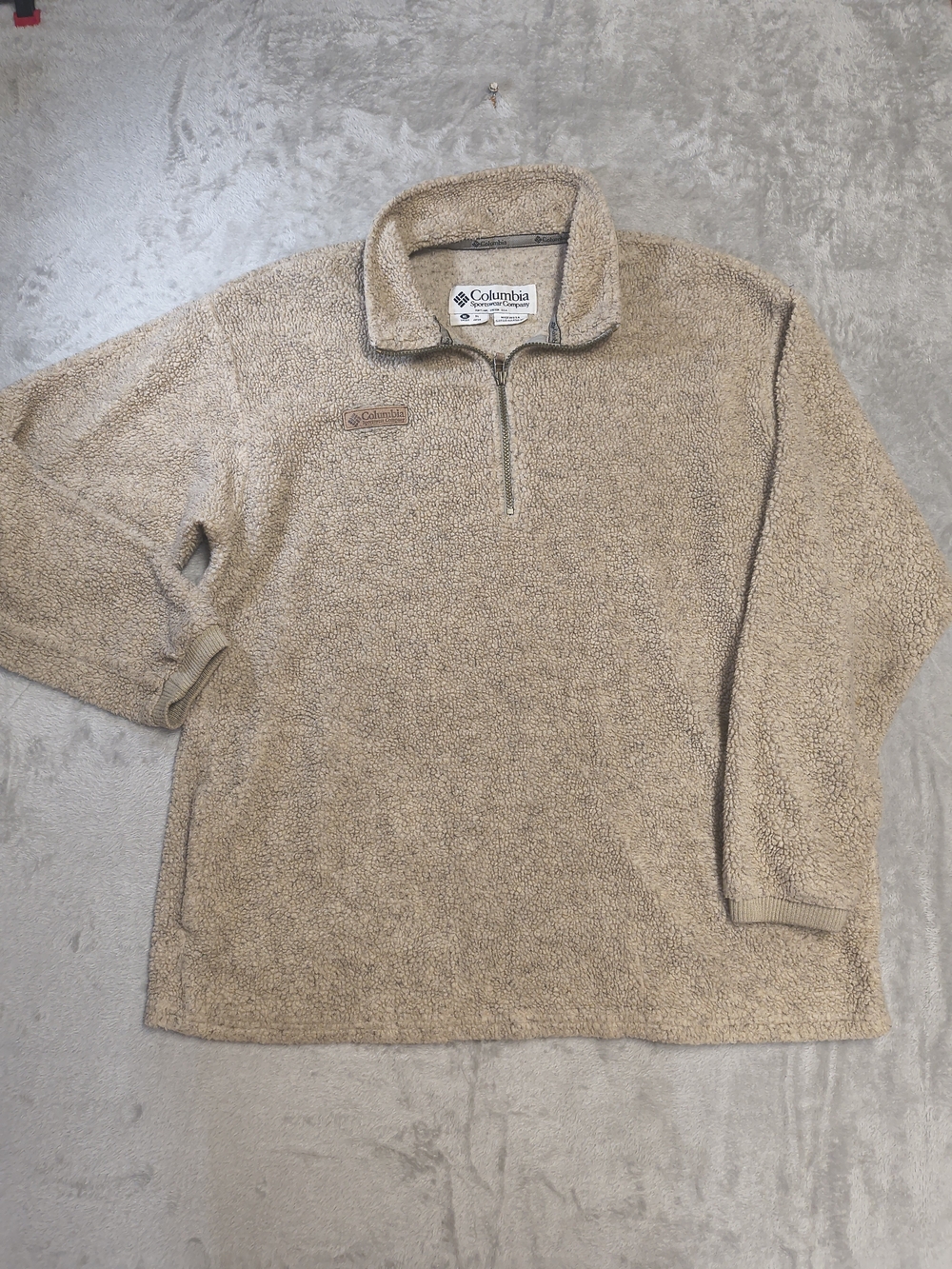 Columbia Men's Tan Sherpa Half-Zip Pullover